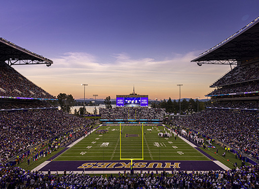 husky stadium full of spectators at an event