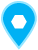 light blue hexagon map marker