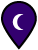 purple map marker with crescent