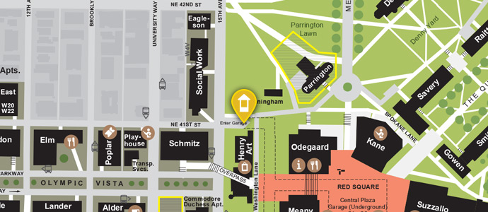 map of central parking garage gatehouse
