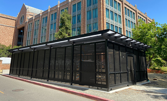 Photo of new Allen Library bike house, A15