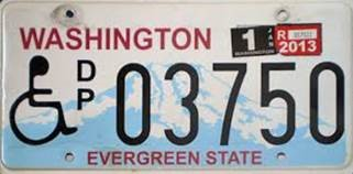 Image of Disability license plate