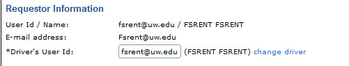 screen shot of reservation system