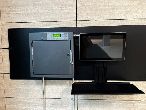 a closed key manager locker with touch screen display
