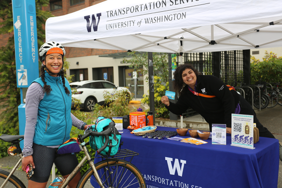 tabling on Burke Gilman for biking event