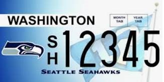 Image of Seahawks license plate