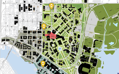 campus map showing gatehouse locations