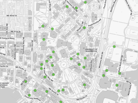 screenshot of gis map of micromobility parking locations