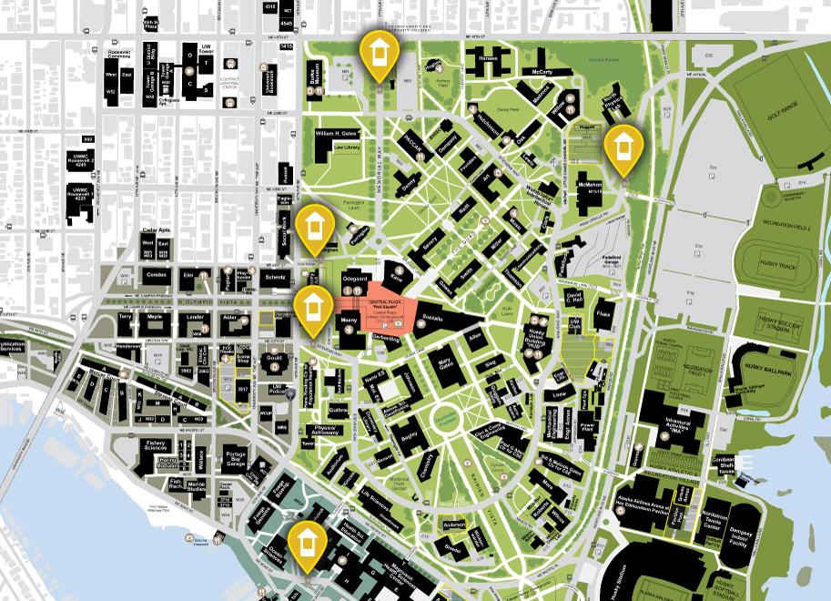 Map of campus gatehouses