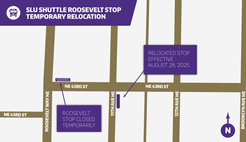 Map of SLU Fred Hutch shuttle stop relocation