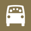 vanpool icon showing a van and four people inside on a gold background