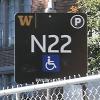 n22 parking lot sign for reconstructed parking lot