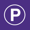 p parking symbol on purple background