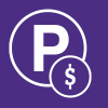 parking P symbol with dollar sign inside